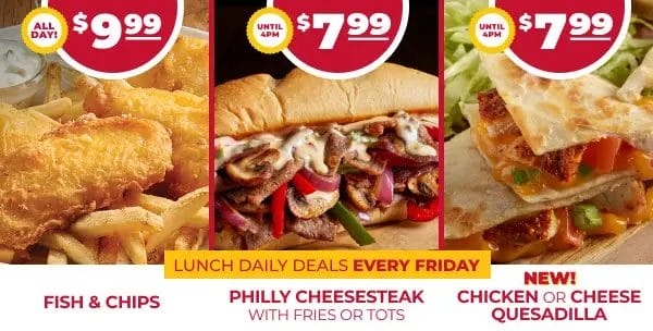 Ruby Tuesday Friday Lunch special and All Day Special