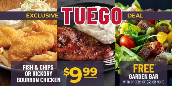 TUEGO Deal at Ruby Tuesday this Weekend